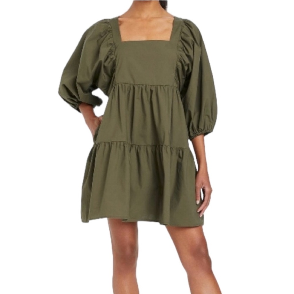 A New Day Khaki Green Mini Dress